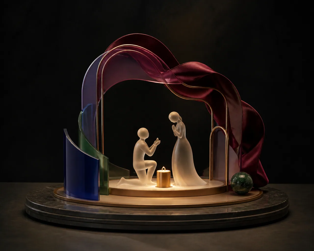 Pre-launch concept image of a faceless abstract proposal miniature scene
